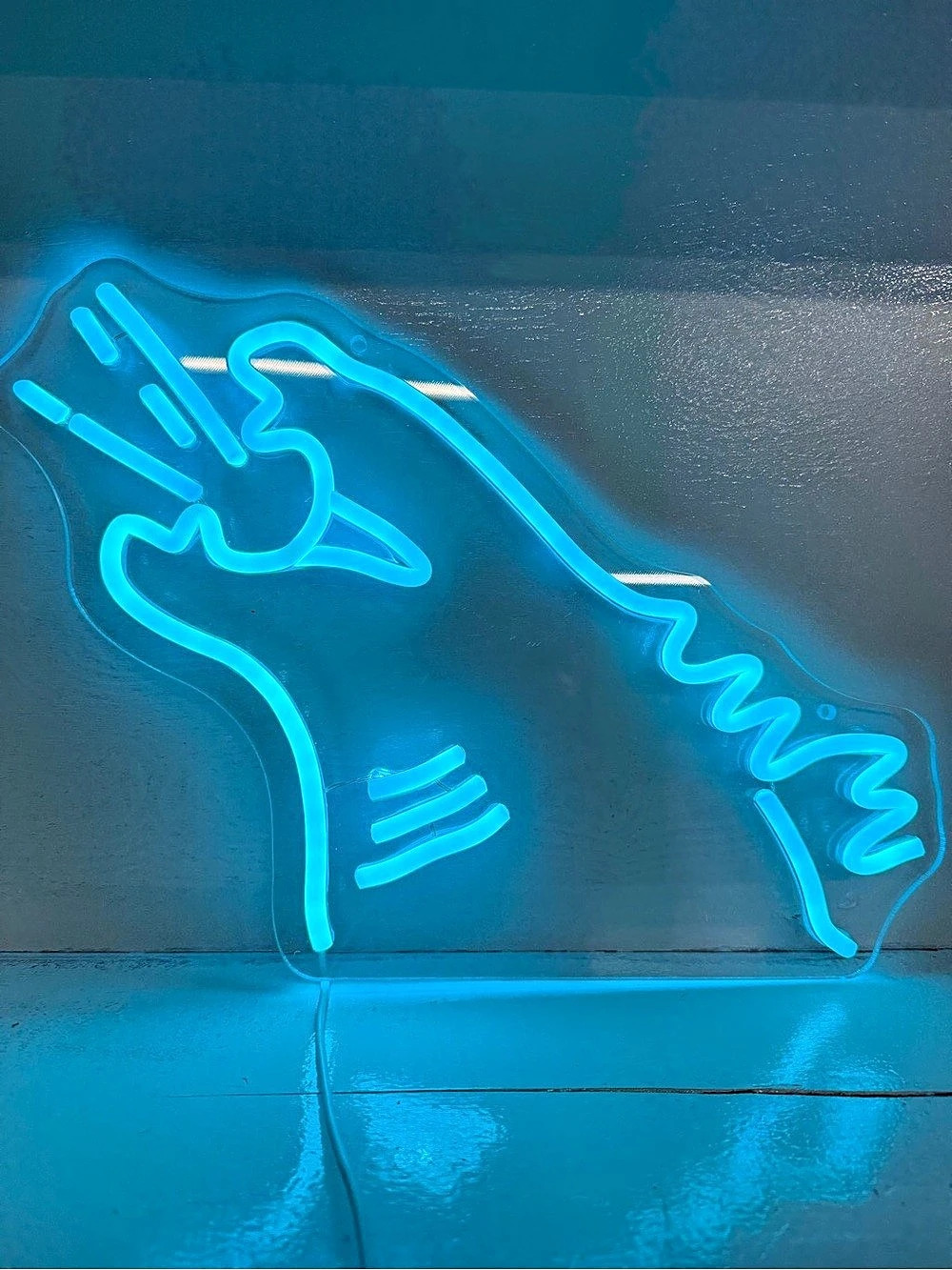 FOCO Carolina Panthers Team Logo LED Neon Sign Blue